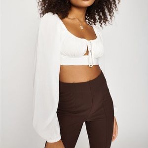Garage Tie front long sleeve top